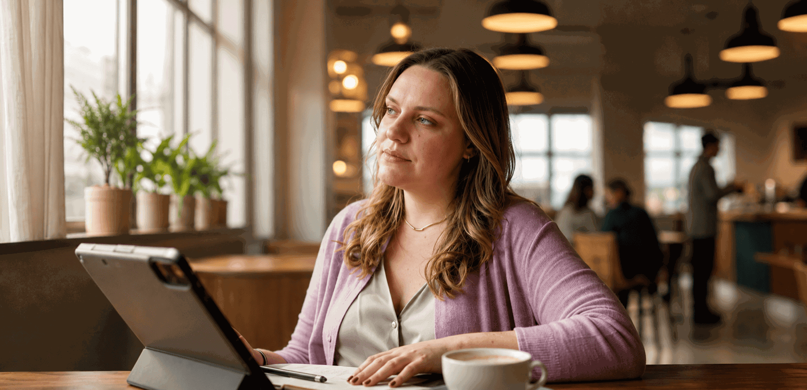 A manager working with a tablet in an open office — Manager Experience