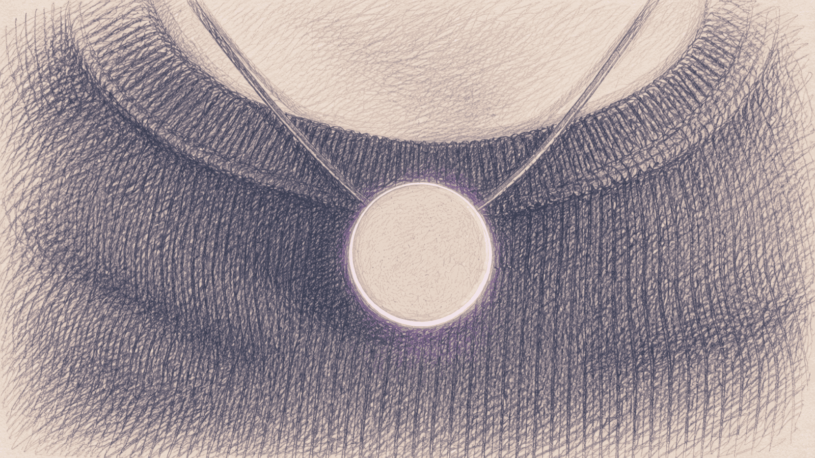 A glowing pendant — wearable that tracks emotional state